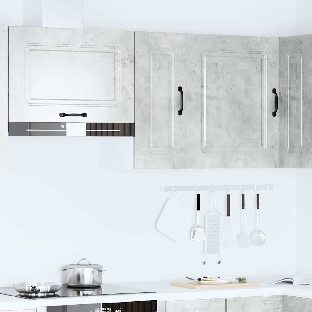vidaXL Kitchen Wall Cabinet Kalmar Concrete Grey Engineered Wood 3