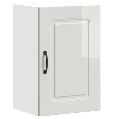 vidaXL Kitchen Wall Cabinet Kalmar High Gloss White Engineered Wood 2