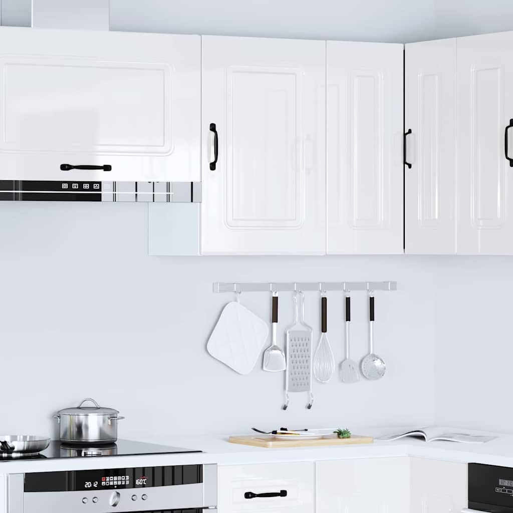 vidaXL Kitchen Wall Cabinet Kalmar High Gloss White Engineered Wood 1