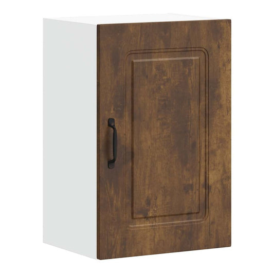 Kitchen Wall Cabinet "Kalmar" Engineered Wood Smoked oak 1x wall cabinet (1 door) 40 cm wide 40 cm high–1x wall corner cabinet 57 cm wide 80 cm high 1x wall cabinet (1 door) 40 cm wide 60 cm high
