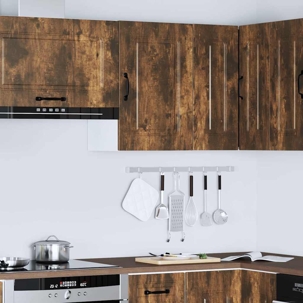 vidaXL Kitchen Wall Cabinet Kalmar Smoked Oak Engineered Wood 4