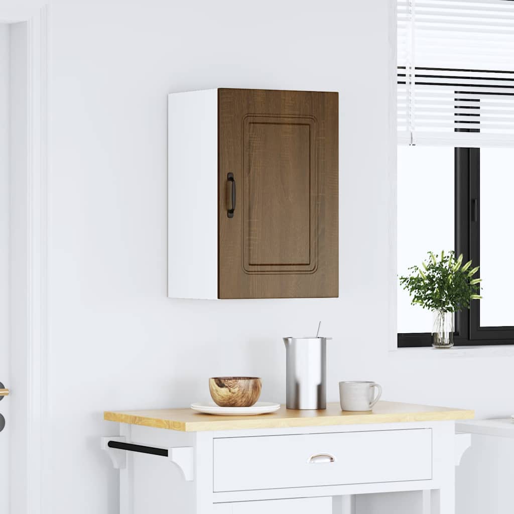 vidaXL Kitchen Wall Cabinet Kalmar Brown Oak Engineered Wood 3