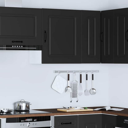 vidaXL Kitchen Wall Cabinet Kalmar Black Engineered Wood 3