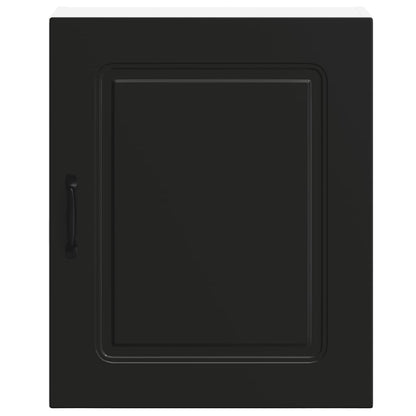 vidaXL Kitchen Wall Cabinet Kalmar Black Engineered Wood 5