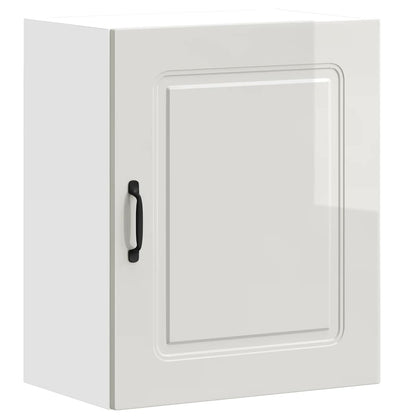 vidaXL Kitchen Wall Cabinet Kalmar High Gloss White Engineered Wood 2