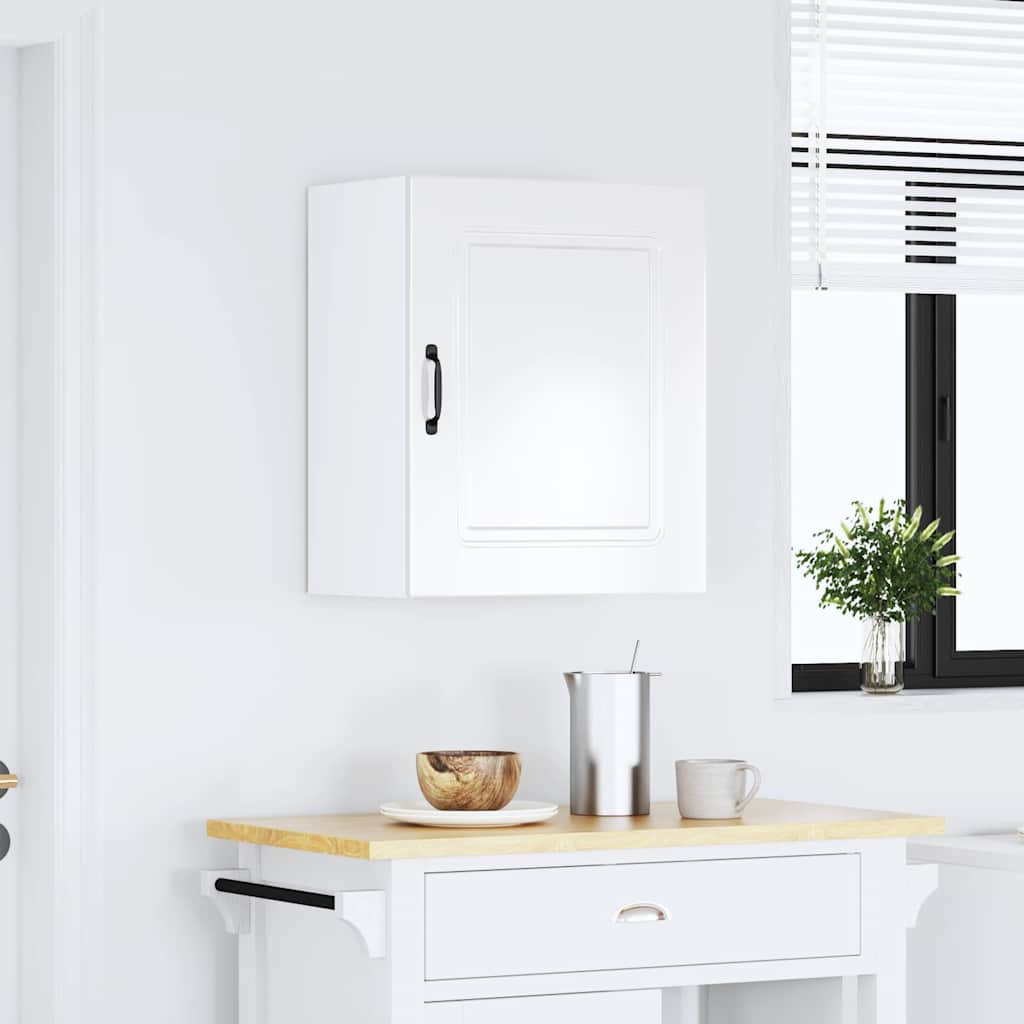 vidaXL Kitchen Wall Cabinet Kalmar High Gloss White Engineered Wood 1