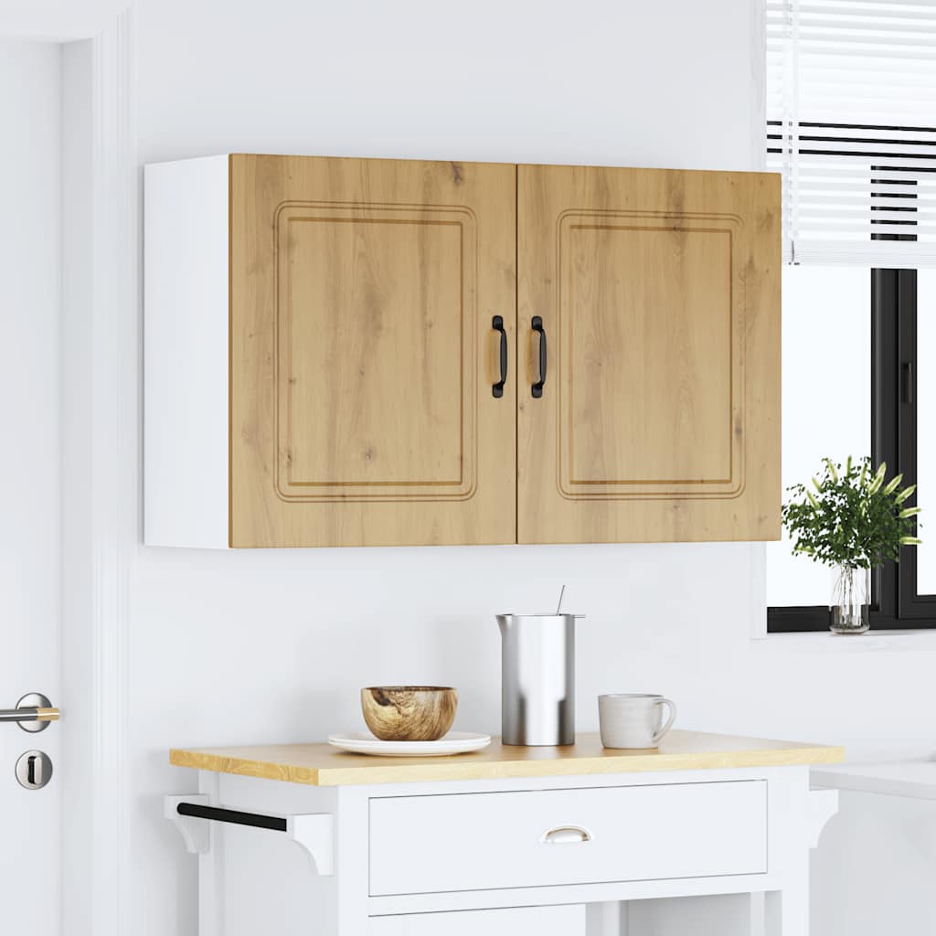 vidaXL Kitchen Wall Cabinet with Glass Door "Kalmar" Artisan Oak