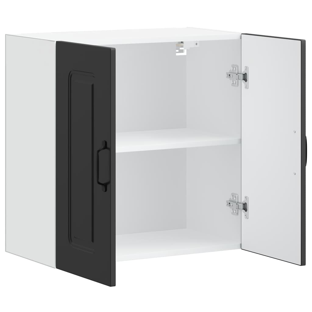 vidaXL Kitchen Wall Cabinet Kalmar Black Engineered Wood 5