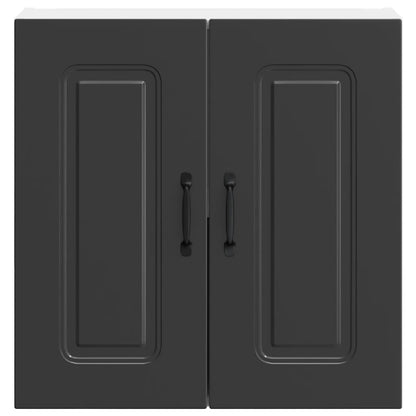 vidaXL Kitchen Wall Cabinet Kalmar Black Engineered Wood 6