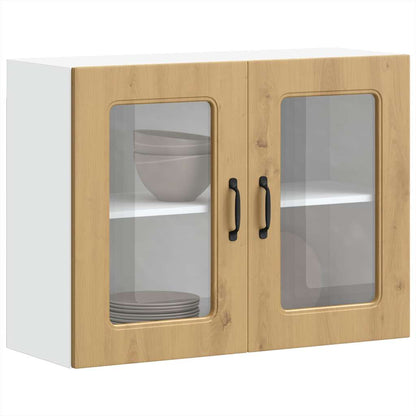 vidaXL Kitchen Wall Cabinet with Glass Door "Kalmar" Artisan Oak