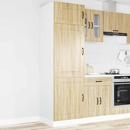 Kitchen Base Cabinet "Kalmar" Engineered Wood Sonoma Oak 1x cupboard 60 cm wide 207 cm high