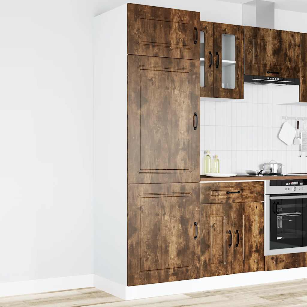 Kitchen Base Cabinet "Kalmar" Engineered Wood Smoked Oak 1x cupboard 60 cm wide 207 cm high