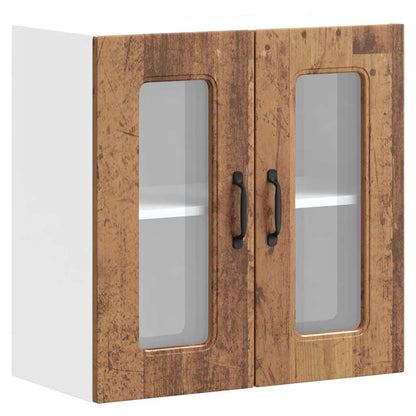 vidaXL Kitchen Wall Cabinet with Glass Door Kalmar Old Wood Engineered Wood 2