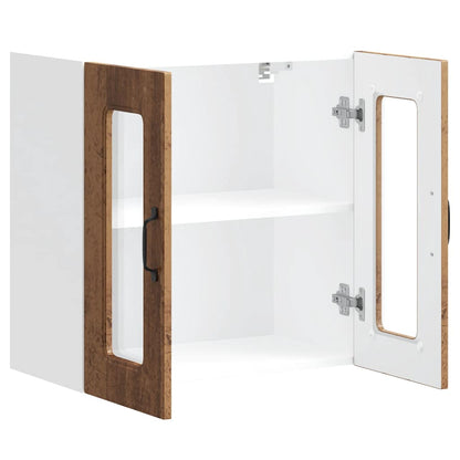 vidaXL Kitchen Wall Cabinet with Glass Door Kalmar Old Wood Engineered Wood 6