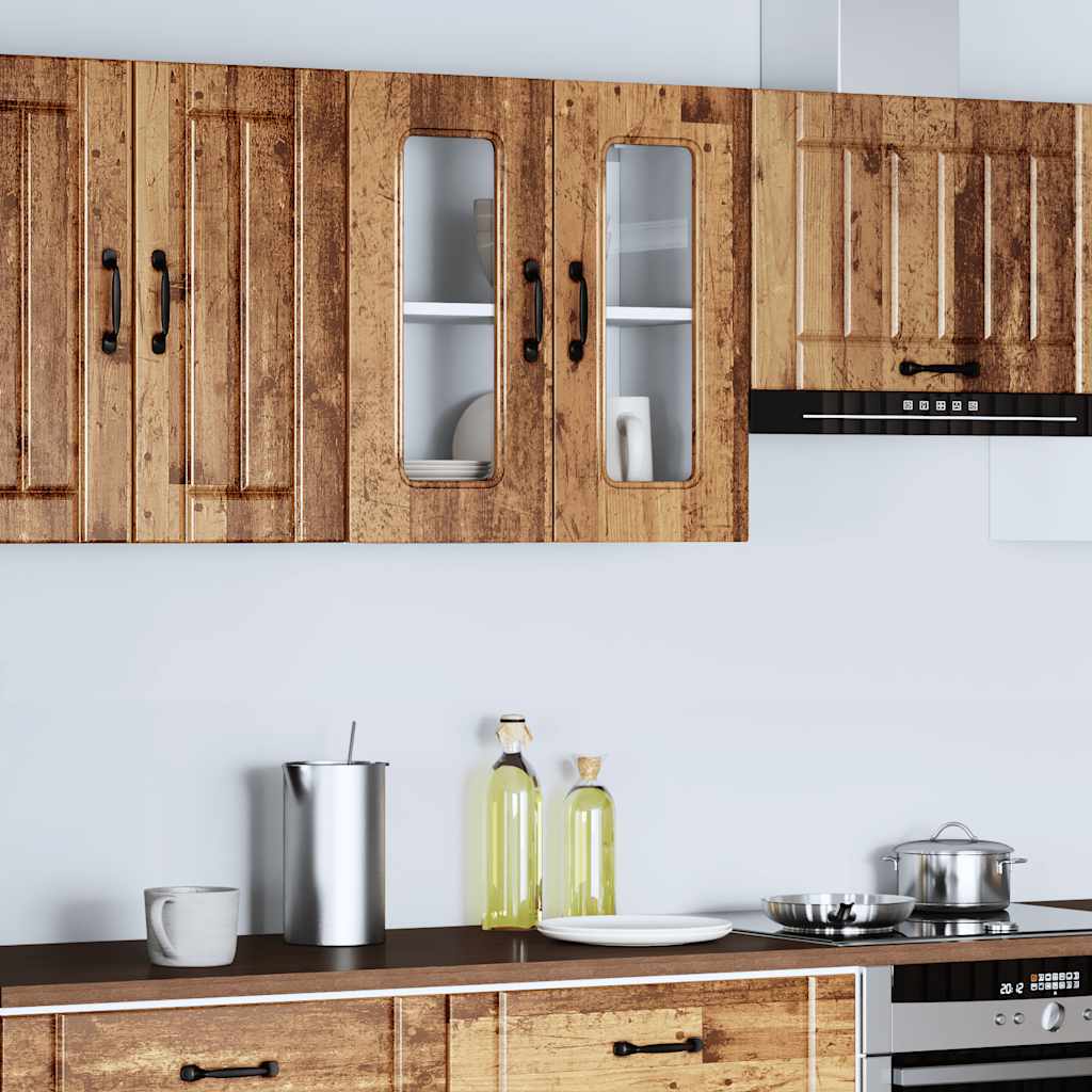 vidaXL Kitchen Wall Cabinet with Glass Door Kalmar Old Wood Engineered Wood 1