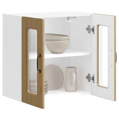 vidaXL Kitchen Wall Cabinet with Glass Door Kalmar Artisan Oak Engineered Wood 5