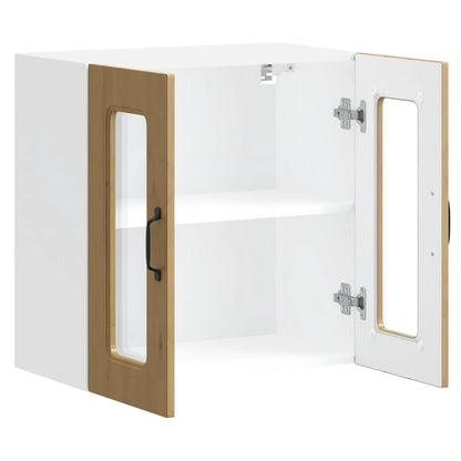 vidaXL Kitchen Wall Cabinet with Glass Door Kalmar Artisan Oak Engineered Wood 6