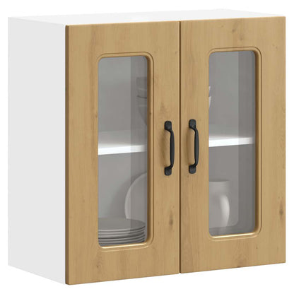 vidaXL Kitchen Wall Cabinet with Glass Door Kalmar Artisan Oak Engineered Wood 1