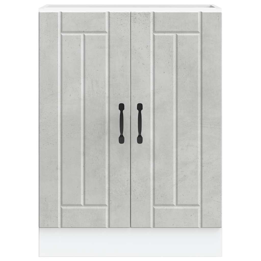 vidaXL Sink Base Cabinet "Lucca" Concrete Grey Engineered Wood 4