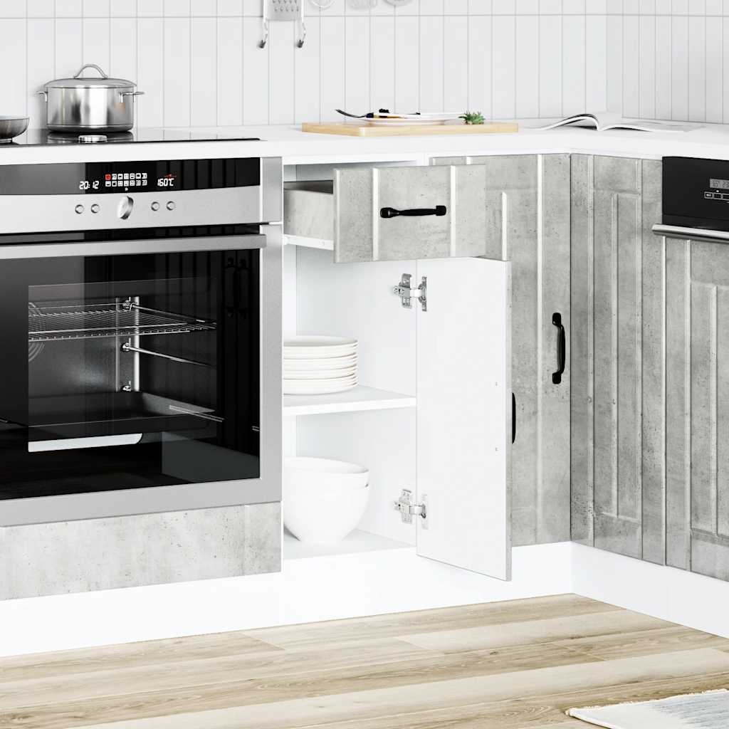 vidaXL Kitchen Base Cabinet Lucca Concrete Grey Engineered Wood 2