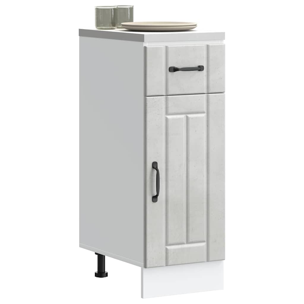 vidaXL Kitchen Base Cabinet Lucca Concrete Grey Engineered Wood 3