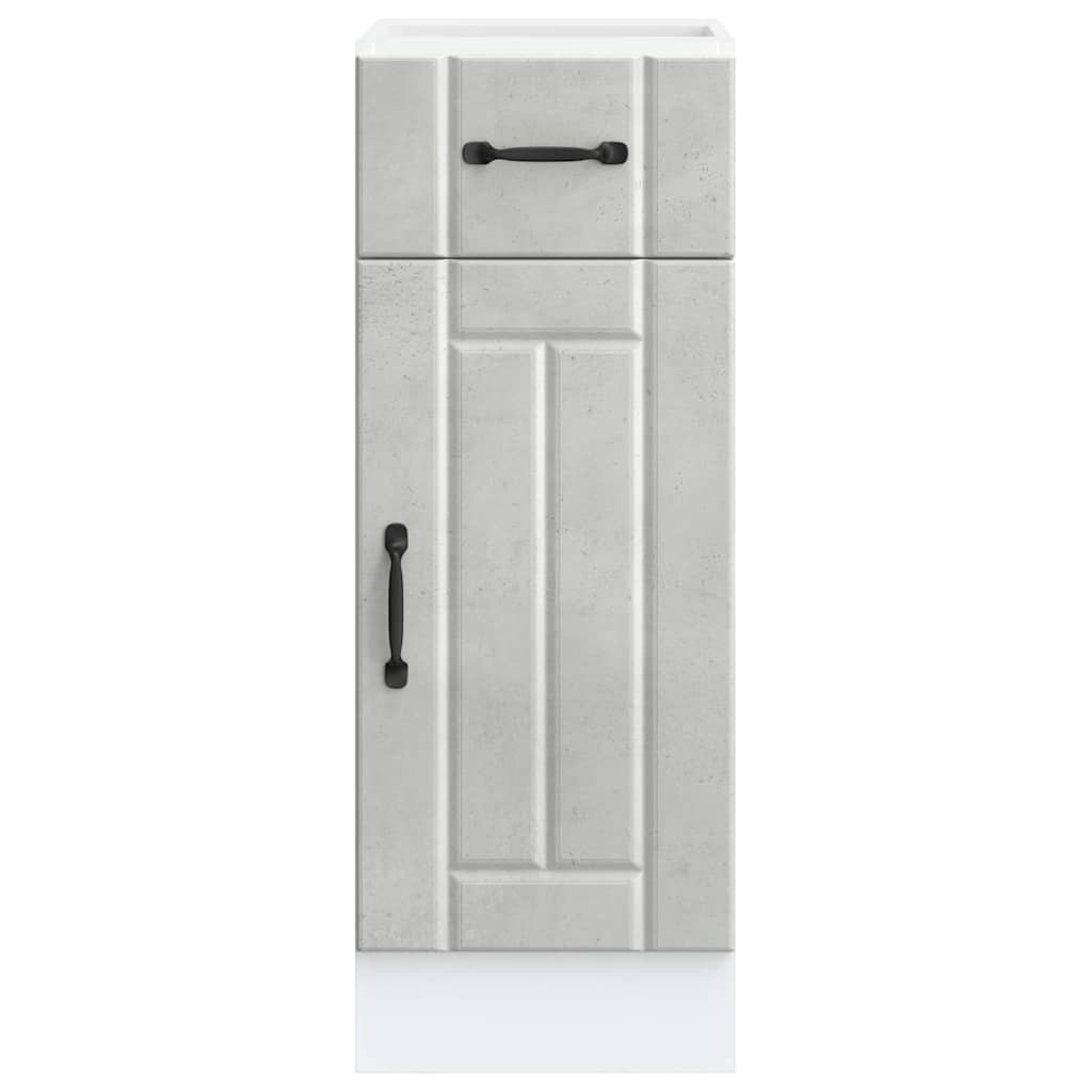 vidaXL Kitchen Base Cabinet Lucca Concrete Grey Engineered Wood 4