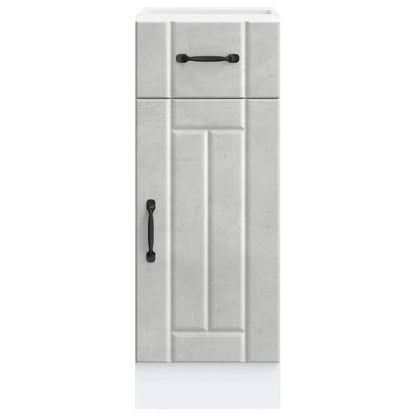 vidaXL Kitchen Base Cabinet Lucca Concrete Grey Engineered Wood 4