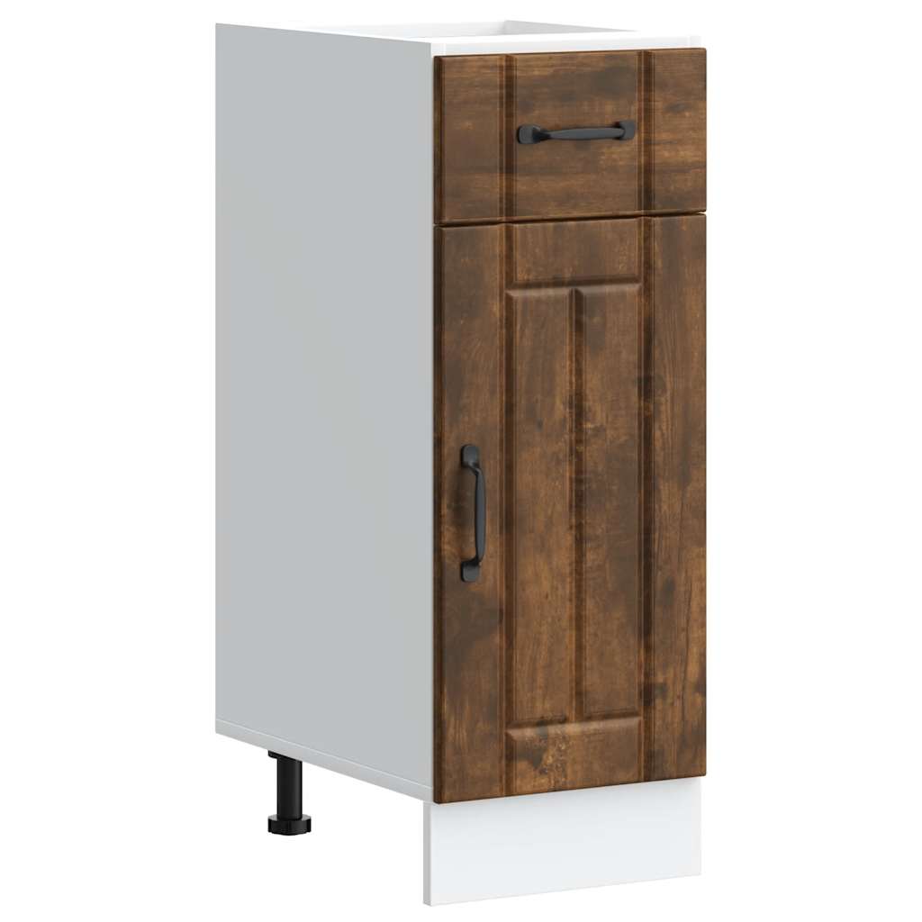 vidaXL Kitchen Base Cabinet Lucca Smoked Oak Engineered Wood 2