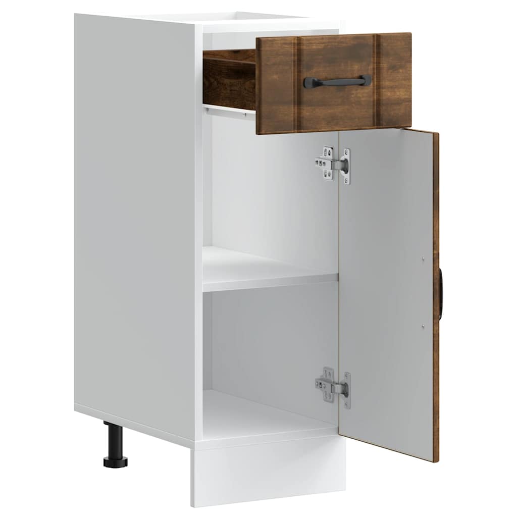 vidaXL Kitchen Base Cabinet Lucca Smoked Oak Engineered Wood 4
