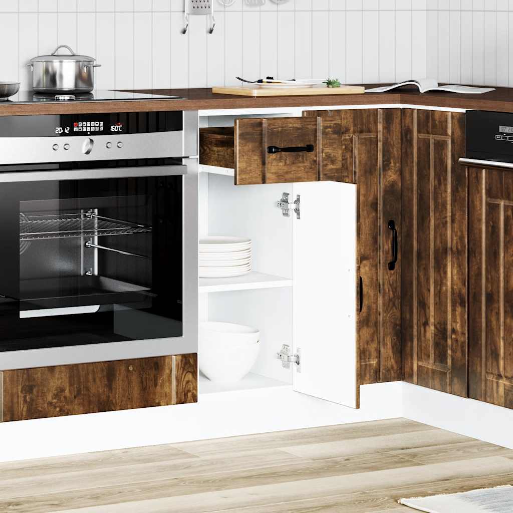 vidaXL Kitchen Base Cabinet Lucca Smoked Oak Engineered Wood 1