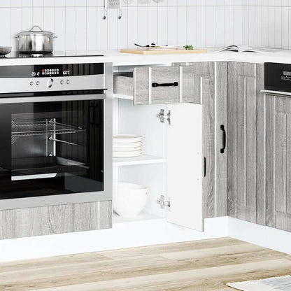 vidaXL Kitchen Base Cabinet Lucca Grey Sonoma Engineered Wood 2