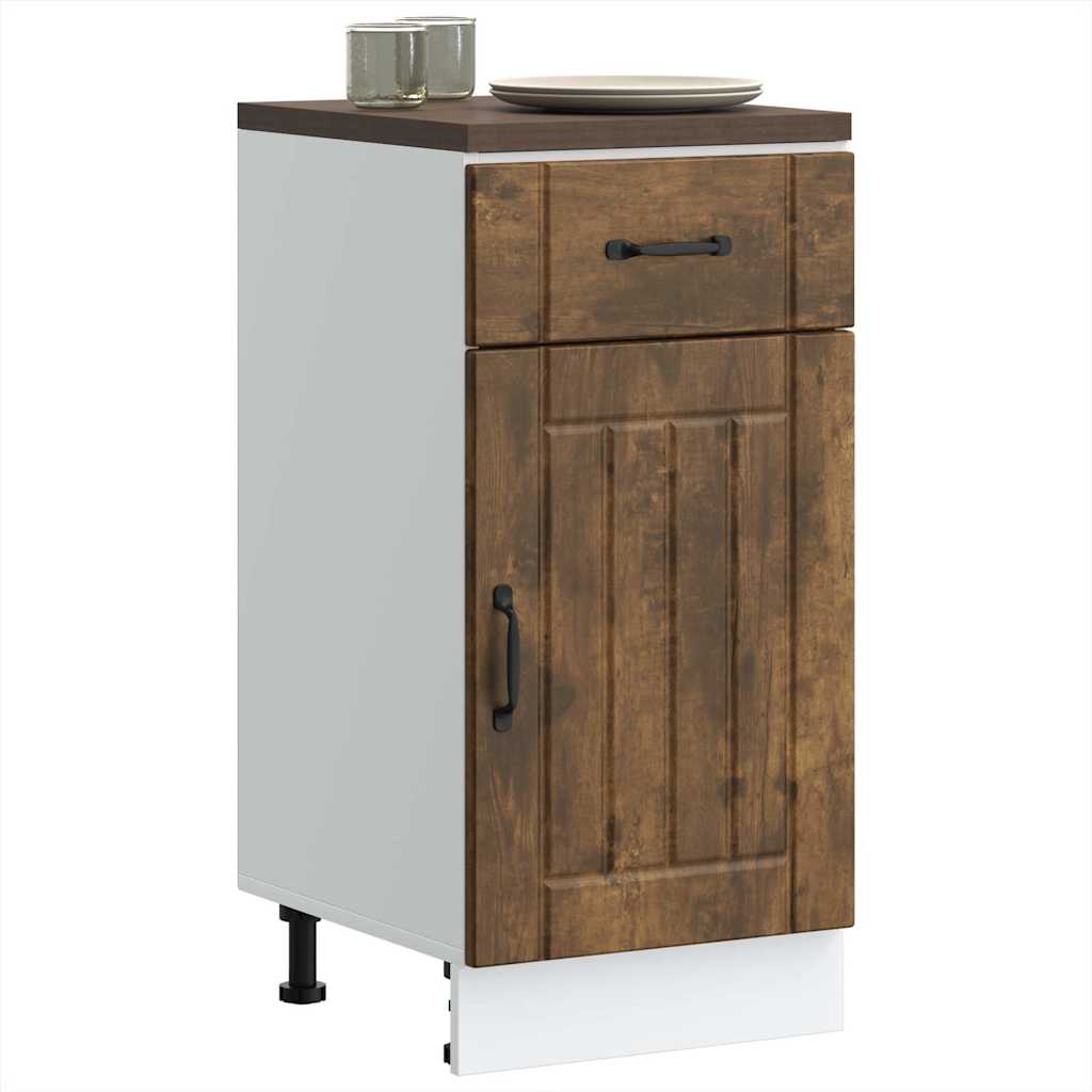 vidaXL Kitchen Base Cabinet Lucca Smoked Oak Engineered Wood 3