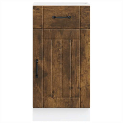 vidaXL Kitchen Base Cabinet Lucca Smoked Oak Engineered Wood 4