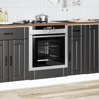 vidaXL Oven Cabinet Lucca Black Engineered Wood 3
