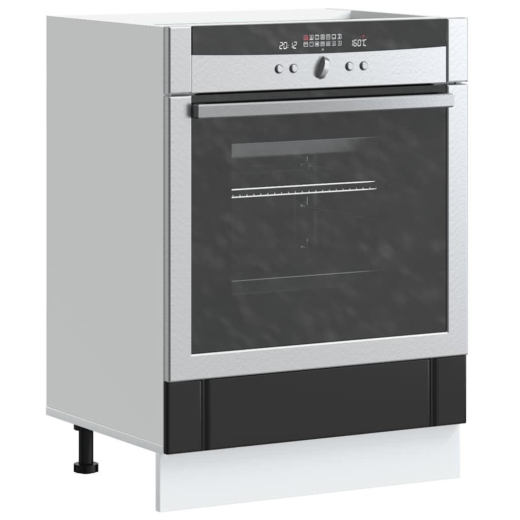 vidaXL Oven Cabinet Lucca Black Engineered Wood 1