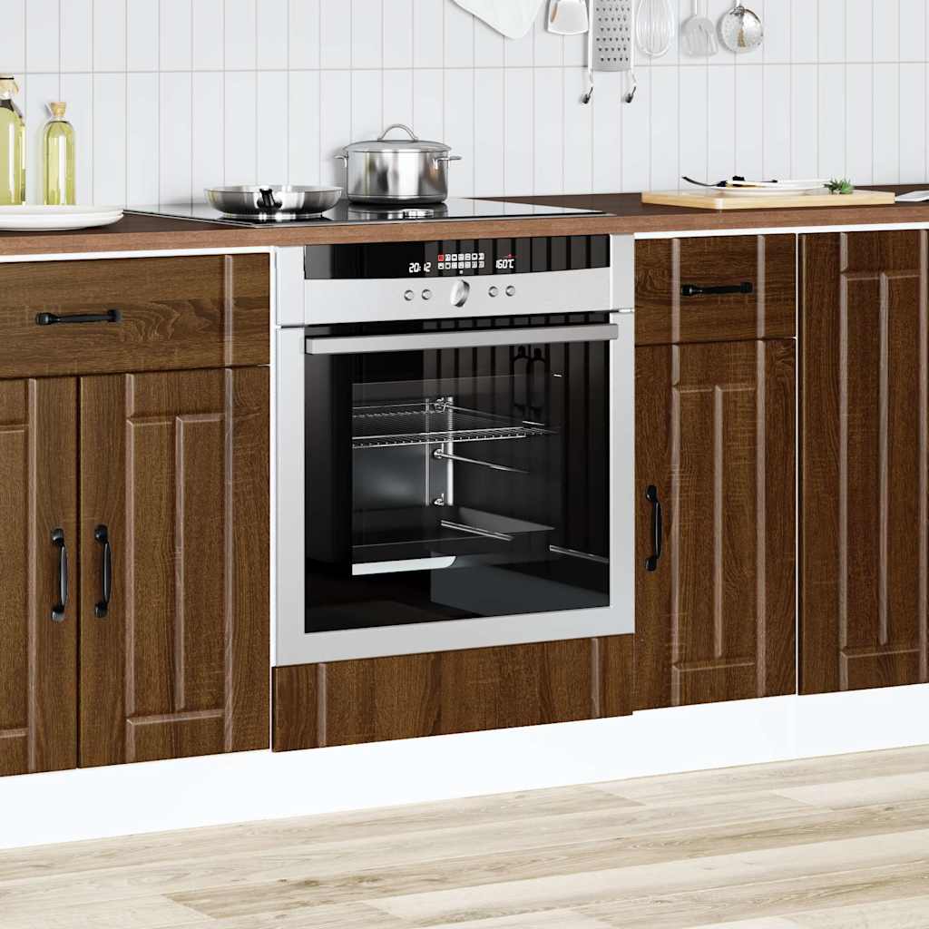 vidaXL Oven Cabinet Lucca Brown Oak Engineered Wood 3