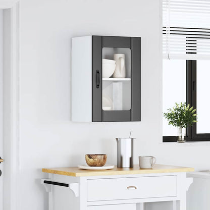 vidaXL Kitchen Wall Cabinet with Glass Door Lucca Black 3