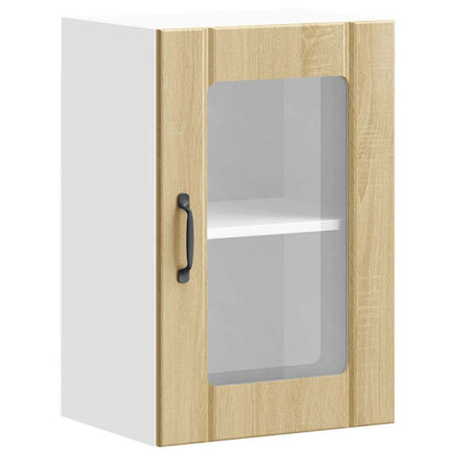 vidaXL Kitchen Wall Cabinet with Glass Door Lucca Sonoma Oak 2