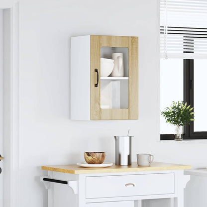 vidaXL Kitchen Wall Cabinet with Glass Door Lucca Sonoma Oak 3