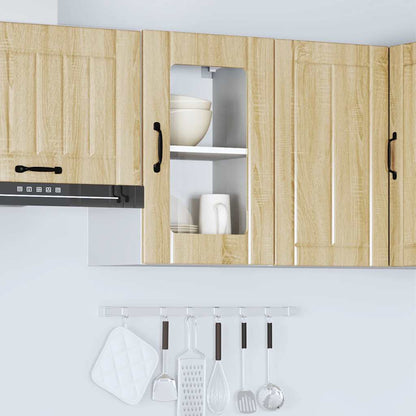 vidaXL Kitchen Wall Cabinet with Glass Door Lucca Sonoma Oak 4