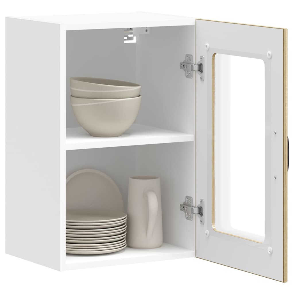 vidaXL Kitchen Wall Cabinet with Glass Door Lucca Sonoma Oak 5