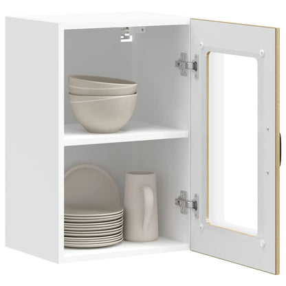 vidaXL Kitchen Wall Cabinet with Glass Door Lucca Sonoma Oak 5