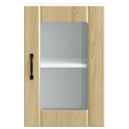 vidaXL Kitchen Wall Cabinet with Glass Door Lucca Sonoma Oak 6