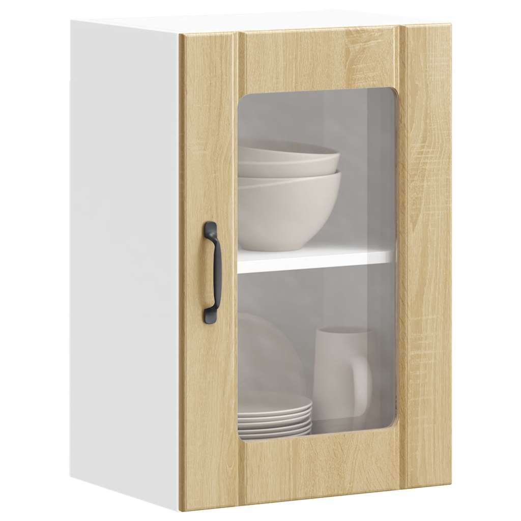 vidaXL Kitchen Wall Cabinet with Glass Door Lucca Sonoma Oak 1