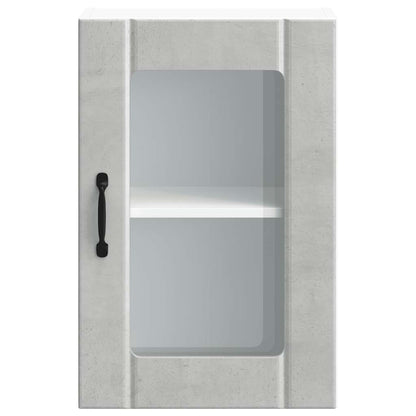 vidaXL Kitchen Wall Cabinet with Glass Door Lucca Concrete Grey 6