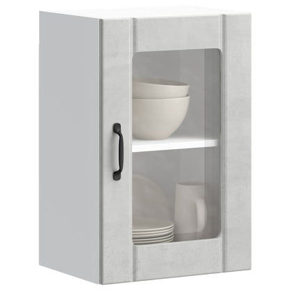 vidaXL Kitchen Wall Cabinet with Glass Door Lucca Concrete Grey 1