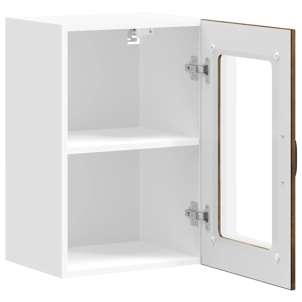 vidaXL Kitchen Wall Cabinet with Glass Door Lucca Smoked Oak 6