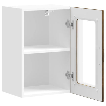 vidaXL Kitchen Wall Cabinet with Glass Door Lucca Smoked Oak 6