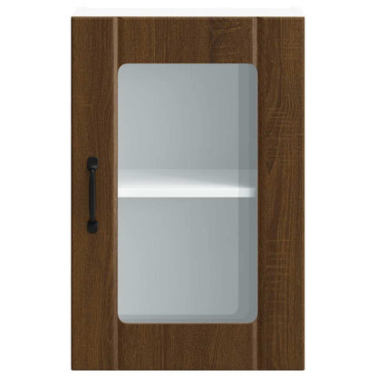 vidaXL Kitchen Wall Cabinet with Glass Door Lucca Brown Oak 6