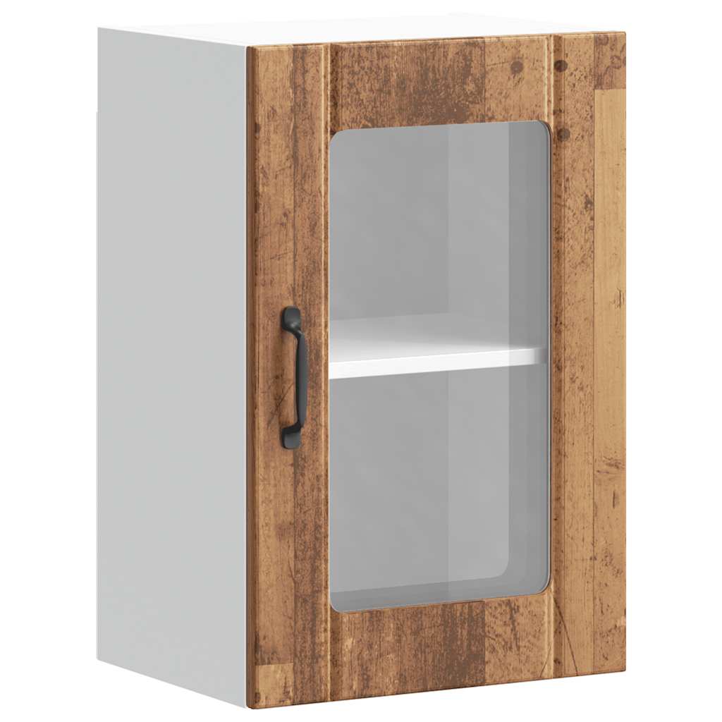 vidaXL Kitchen Wall Cabinet with Glass Door Lucca Old Wood 2